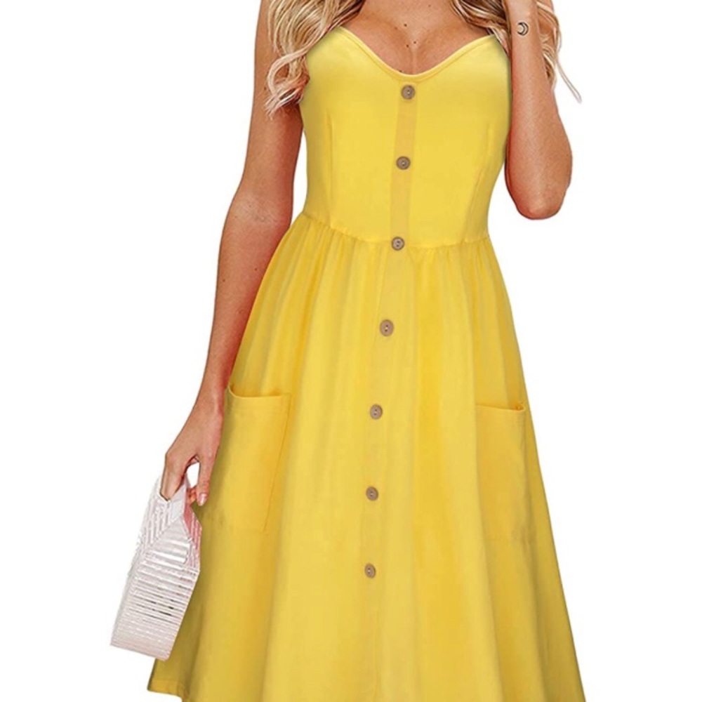 Yellow. size small.  summer dress